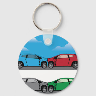 Car Crash vector Key Ring