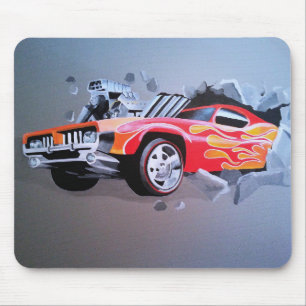 Car Crashing Through Wall Mouse Pad