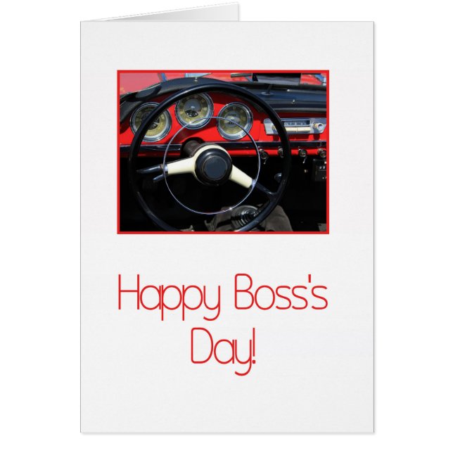 Car Dashboard Boss's Day Card (Front)