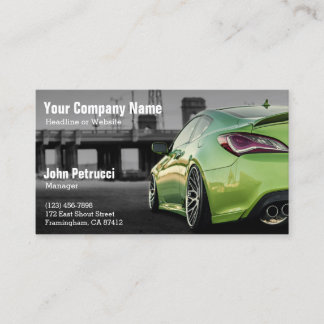 Car Dealer Green Super Sport Car Rear Business Card