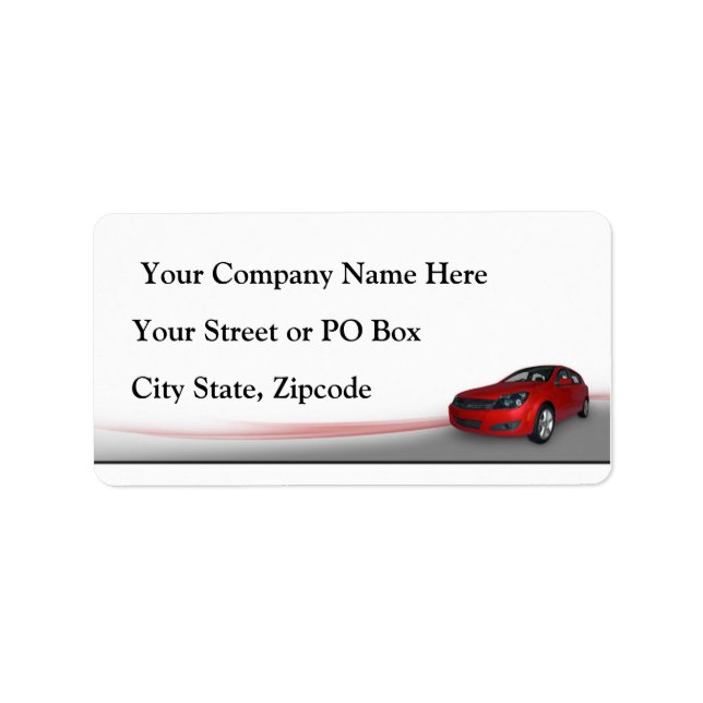 Car Dealer Label (Front)