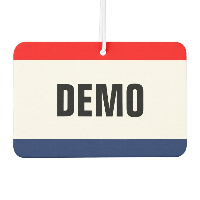 Car Dealership DEMO Promotion Customisable Car Air Freshener (Front)