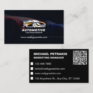 Car Dealership QR Code  Business Card