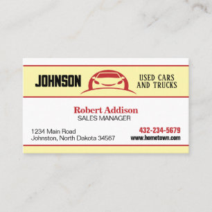 Car Dealership, Used Car Lot Business Card