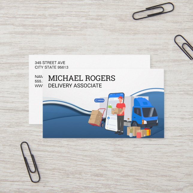Car Delivery Services | Courier Driver Business Card (Front/Back In Situ)