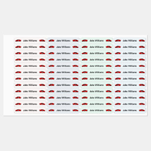 Car Design Kids' Name Clothing School Labels
