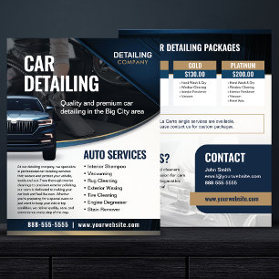 Car Detailing Auto Cleaning Service Flyer Template
