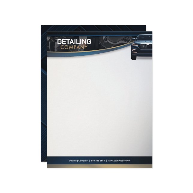 Car Detailing | Auto Cleaning Services |  Custom Letterhead (Front/Back In Situ)