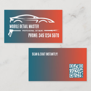 Car Detailing Custom Click to Chat QR Business Card