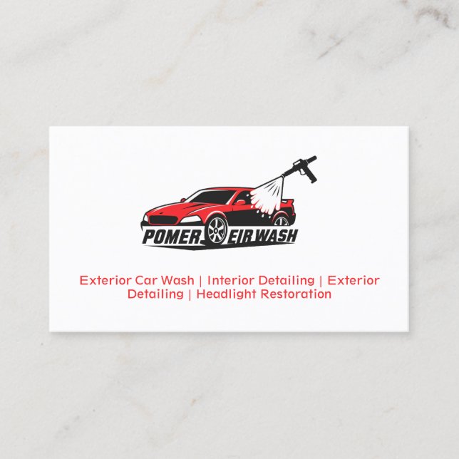 Car Detailing Custom Logo Business Card (Front)