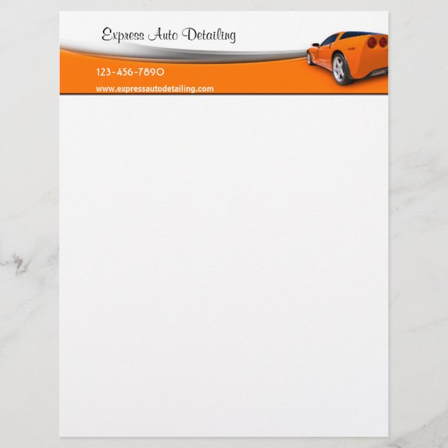Car  Detailing Personalised Letterhead (Front)
