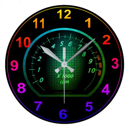 Car Dial Automotive Themed Design Large Clock