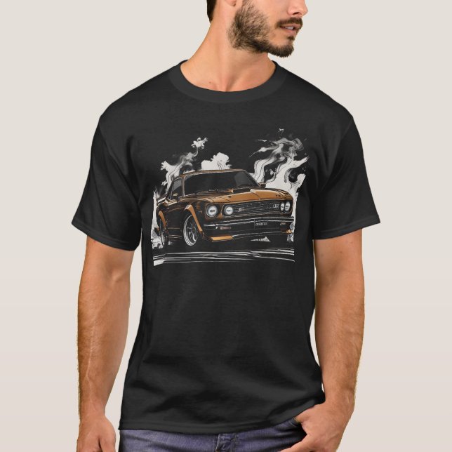 Car Drifting Illustration T-Shirt (Front)