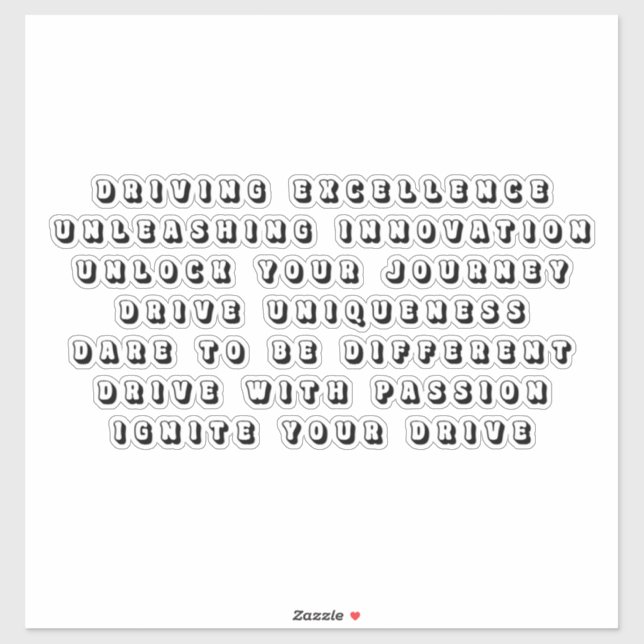 Car Driver Inspirational Phrases (Sheet)