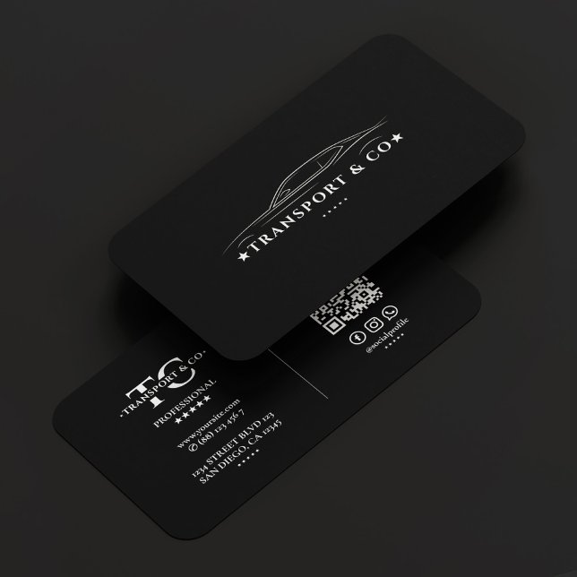 Car Driver Transport Company Black Modern Business Card (Car Driver Transport Company Black Modern Business Card
)
