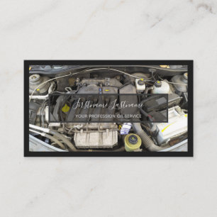Car engine for racing motor tuning experts business card