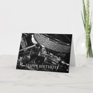 Car Engine Happy Birthday Card