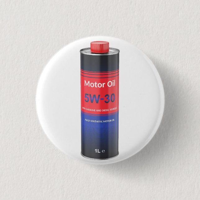 Car engine oil tin bottle 3 cm round badge (Front)