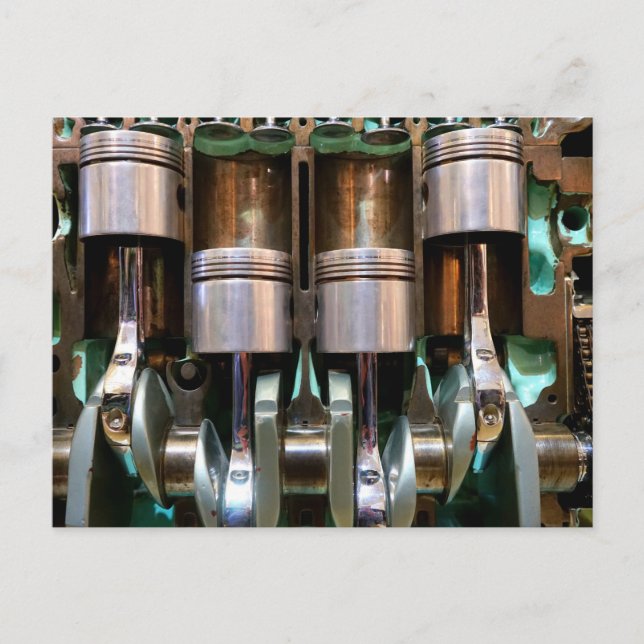 car engine pistons postcard (Front)