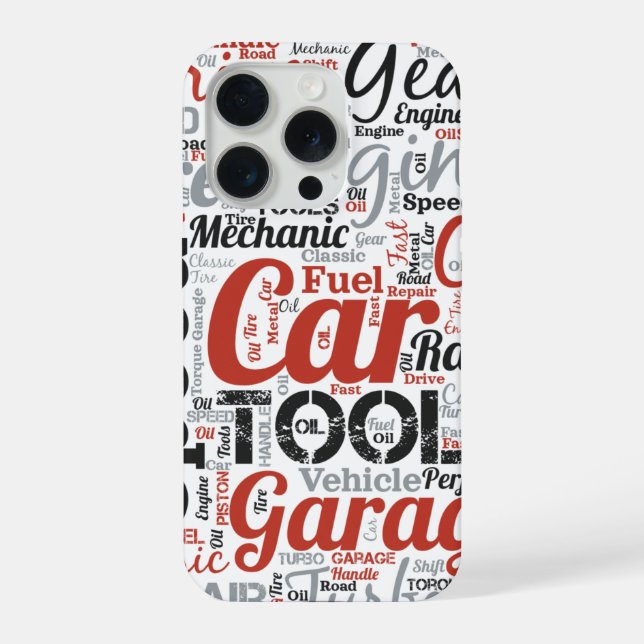 Car Enthusiast Word Cloud iPhone Case (Back)