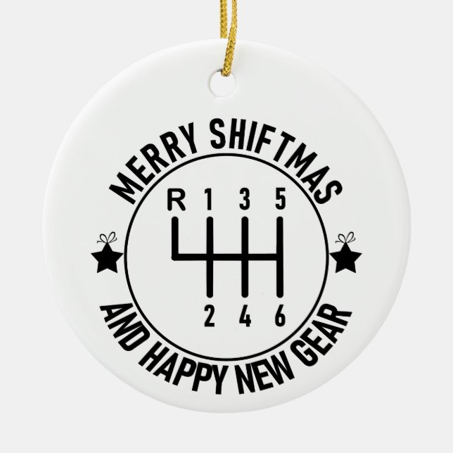 Car Funny Auto Racing Mechanic Manual Christmas Ceramic Ornament (Front)