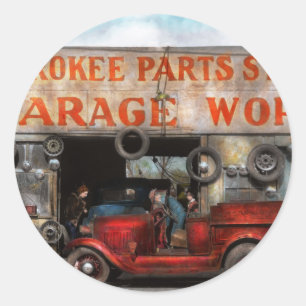 Car - Garage - Cherokee Parts Store - 1936 Classic Round Sticker