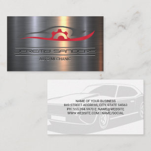 Car Gears Metallic Auto Services Business Card