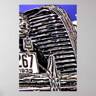Car Grill and Headlights Poster