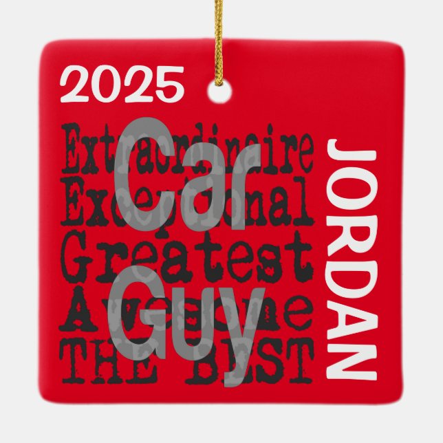 Car Guy Extraordinaire Ceramic Ornament (Back)