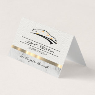 Car Icon Metallic Trim Business Card