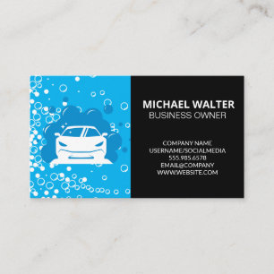 Car in Soap Bubbles Automobile Cleaning Business Card