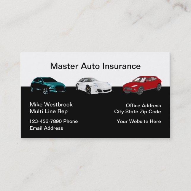 Car Insurance Sales Agent Business Card (Front)