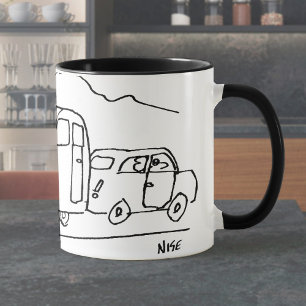 Car is Towing a Caravan and also a Greenhouse Mug