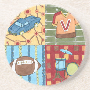 Car, Jersey, Football and Drum Kit Coaster