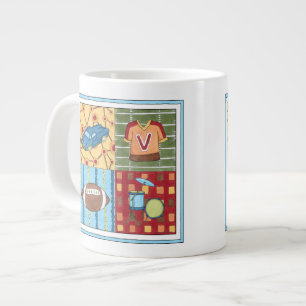 Car, Jersey, Football and Drum Kit Large Coffee Mug