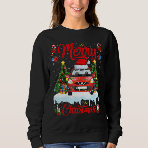 Car Lights Xmas Tree Santa Car Christmas 1 Sweatshirt