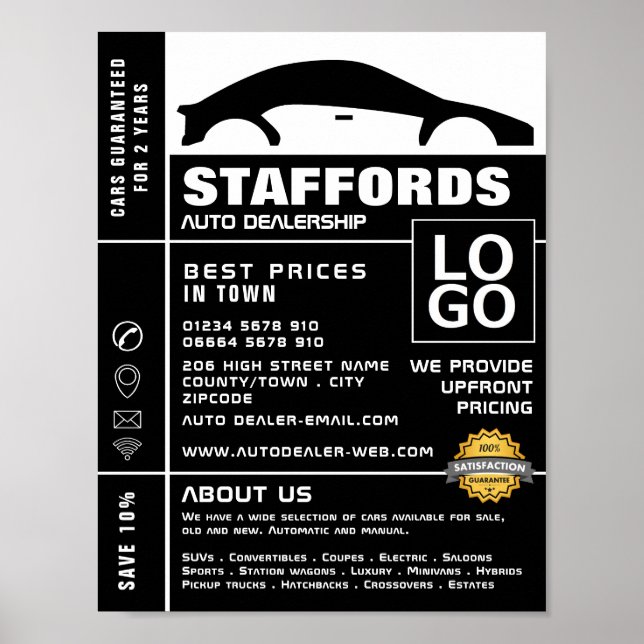 Car Logo, Auto Dealership Advertising Poster (Front)