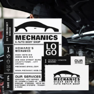 Car Logo, Auto Mechanic & Repairs Advertising Flyer
