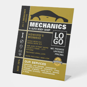 Car Logo, Auto Mechanic & Repairs Advertising Pedestal Sign