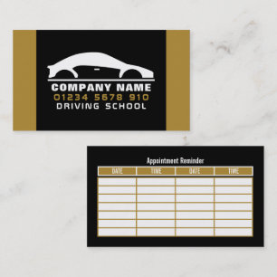 Car Logo, Driving School/Instructor Appointment Business Card