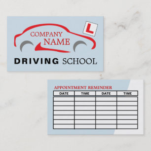 Car Logo, Driving School/Instructor Appointment Business Card