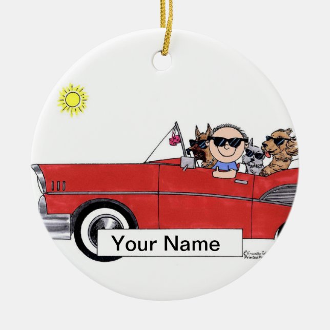 Car Lover - Male Ceramic Ornament (Front)
