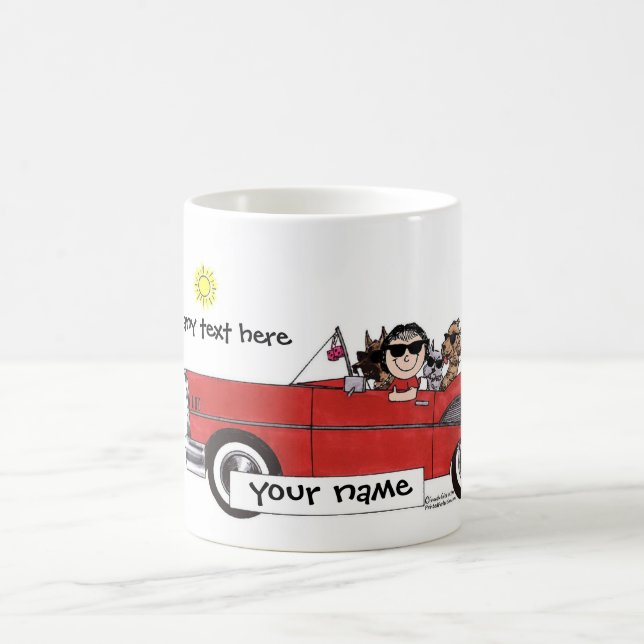 Car Lover Personalised Cartoon Coffee Mug (Center)