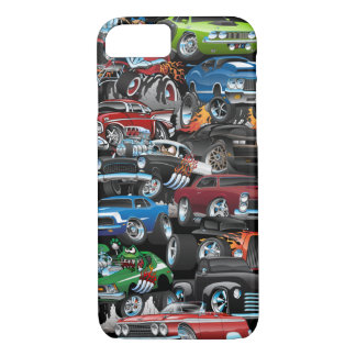 Car Madness! Muscle Cars and Hot Rods Cartoon iPhone 8/7 Case