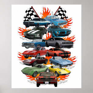 Car Madness! Muscle Cars, Classic Cars and Hot Rod Poster