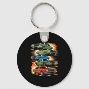 Car Madness Muscle Hotrods And Clic Vintage Key Ring