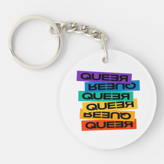Car Magnet. LGBT+Pride. Queer.        Keychain (Front)