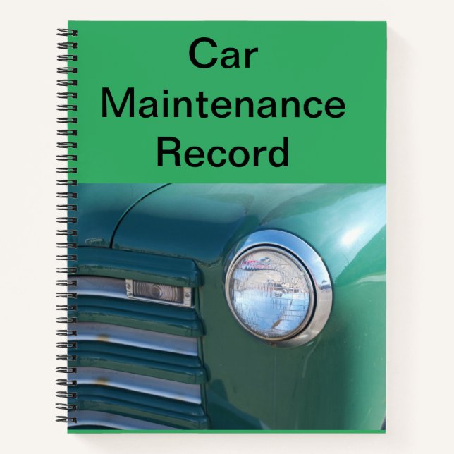 Car Maintaince Record Notebook (Front)