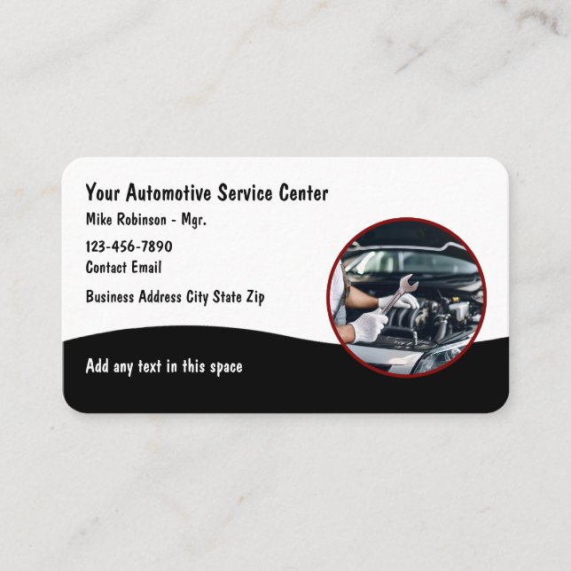 Car Mechanic Automobile Repair Business Cards (Front)