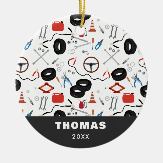 Car Mechanic Automotive Tools Ceramic Ornament (Front)